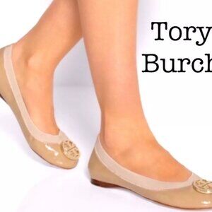 GENUINE TORI BURCH CAROLINA LEATHER FLATS SIZE 8